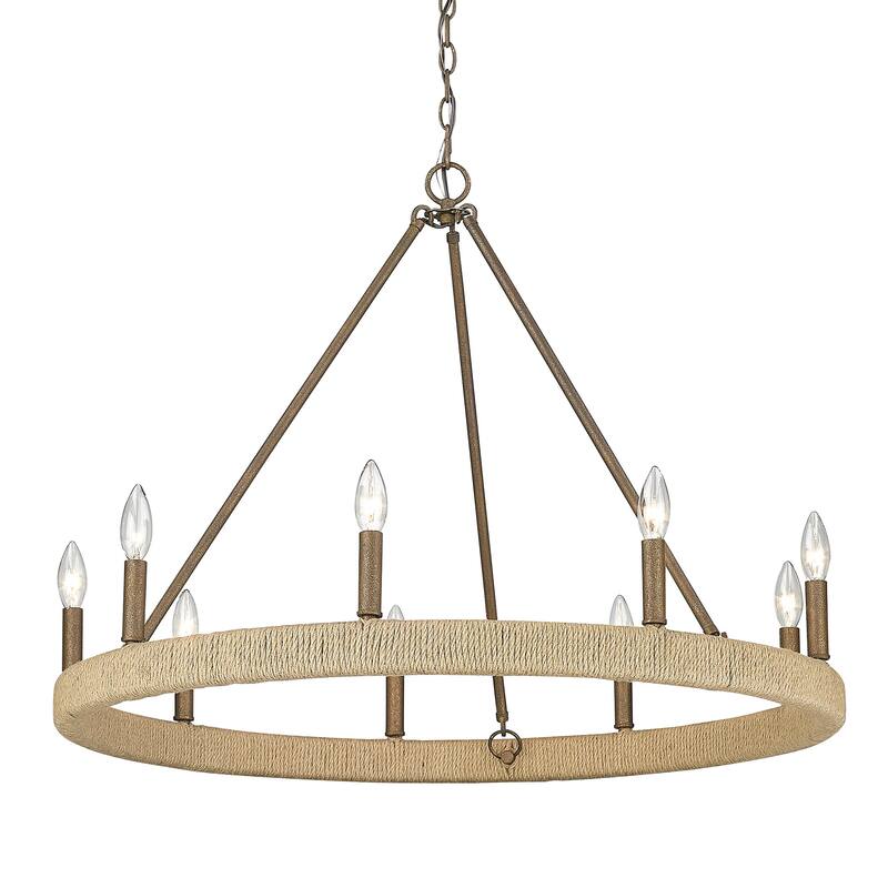 Yates 9 Light Chandelier - Burnished Chestnut