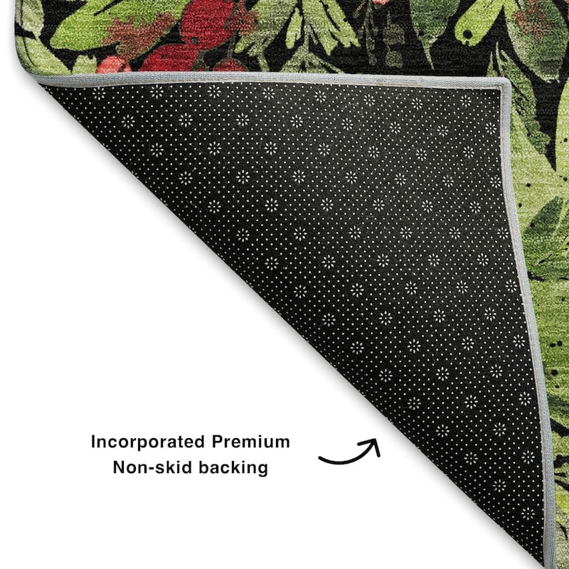 Premium Washable Super Soft Christmas Holly Mayfield Rug