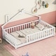 preview thumbnail 12 of 31, Twin Size Pine Wood House-Shaped Bed with Guardrails, No Door White