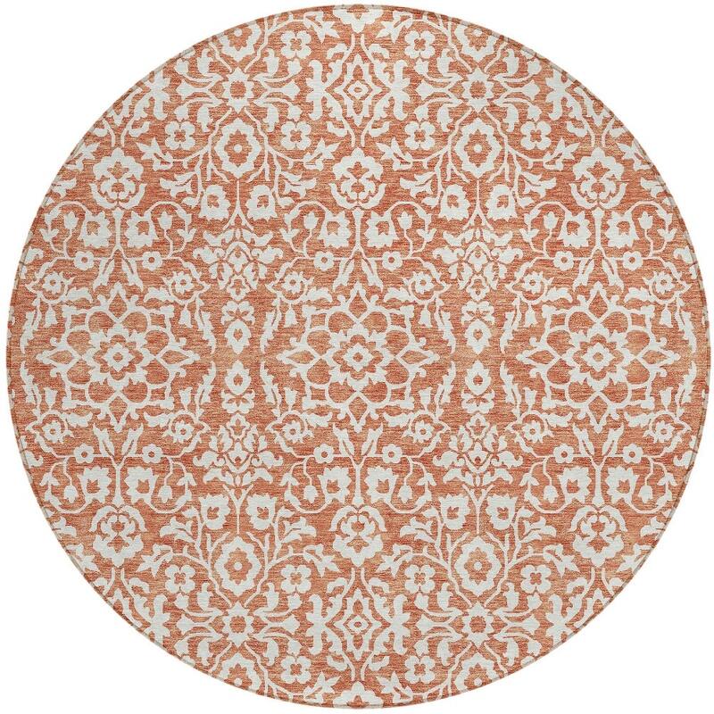 HomeRoots Damask Traditional Rectangle Outdoor Rug