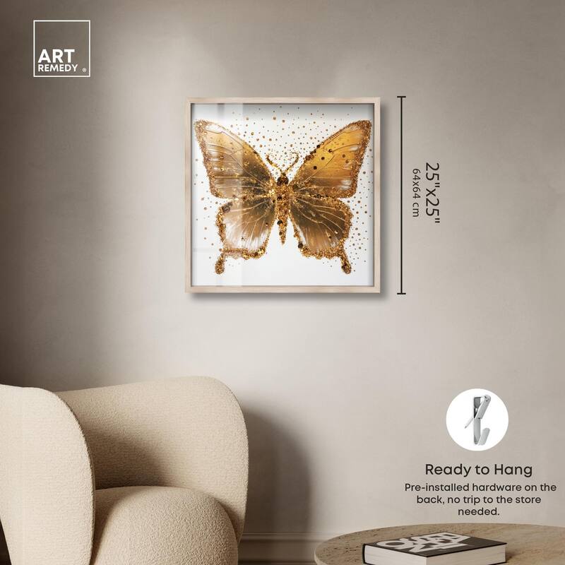 Lemon Glow Wings Shadowbox by Art Remedy
