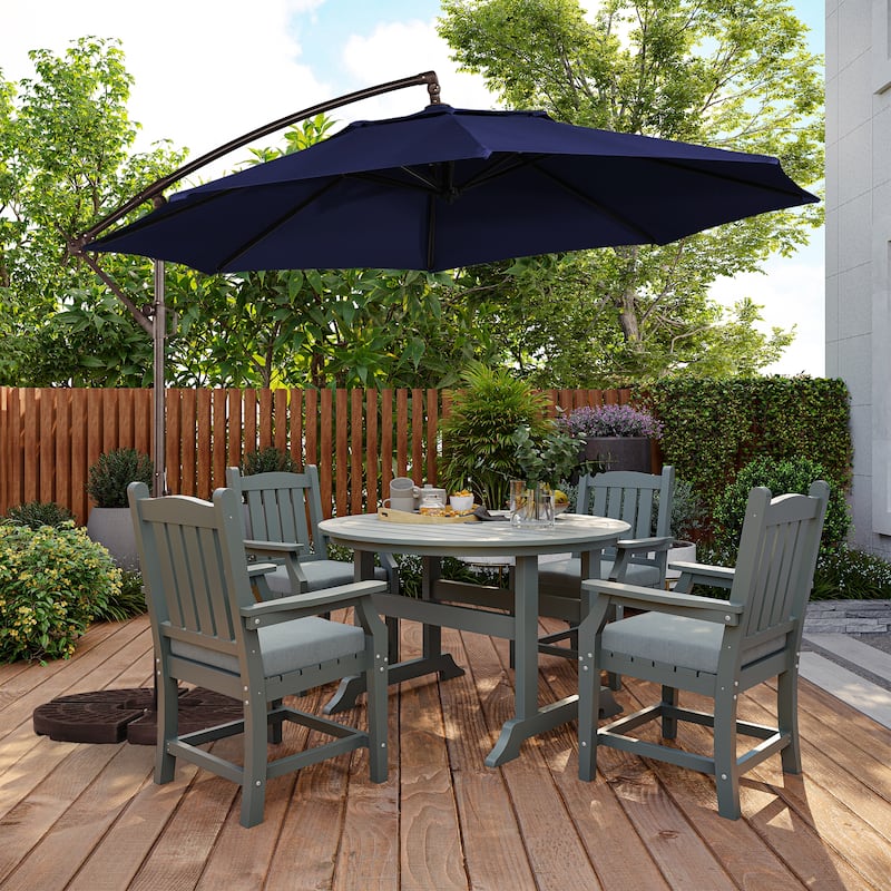11FT Outdoor Cantilever Umbrella 360 Rotation Patio Offset Umbrella