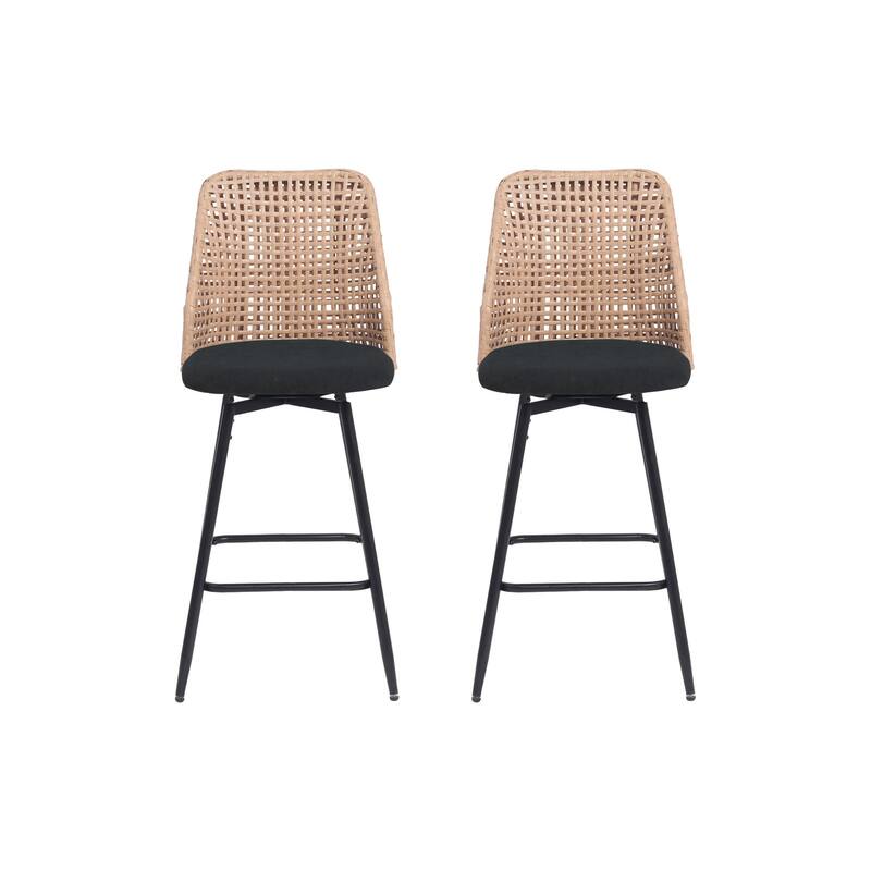 28.7"H Set of 2 Swivel Bar Stools/ Counter Stools with Metal Leg - Set of 2