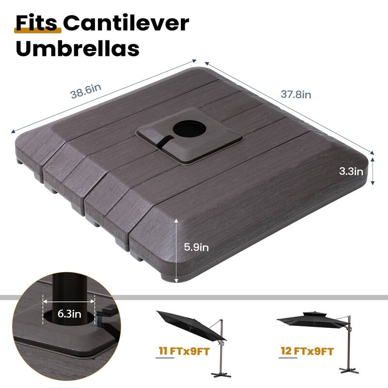 VredHom Outdoor 4-piece Patio Offset Umbrella Weighted Base Stand