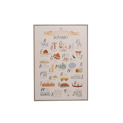 Canvas Framed Wall Décor with Alphabet and Corresponding Images