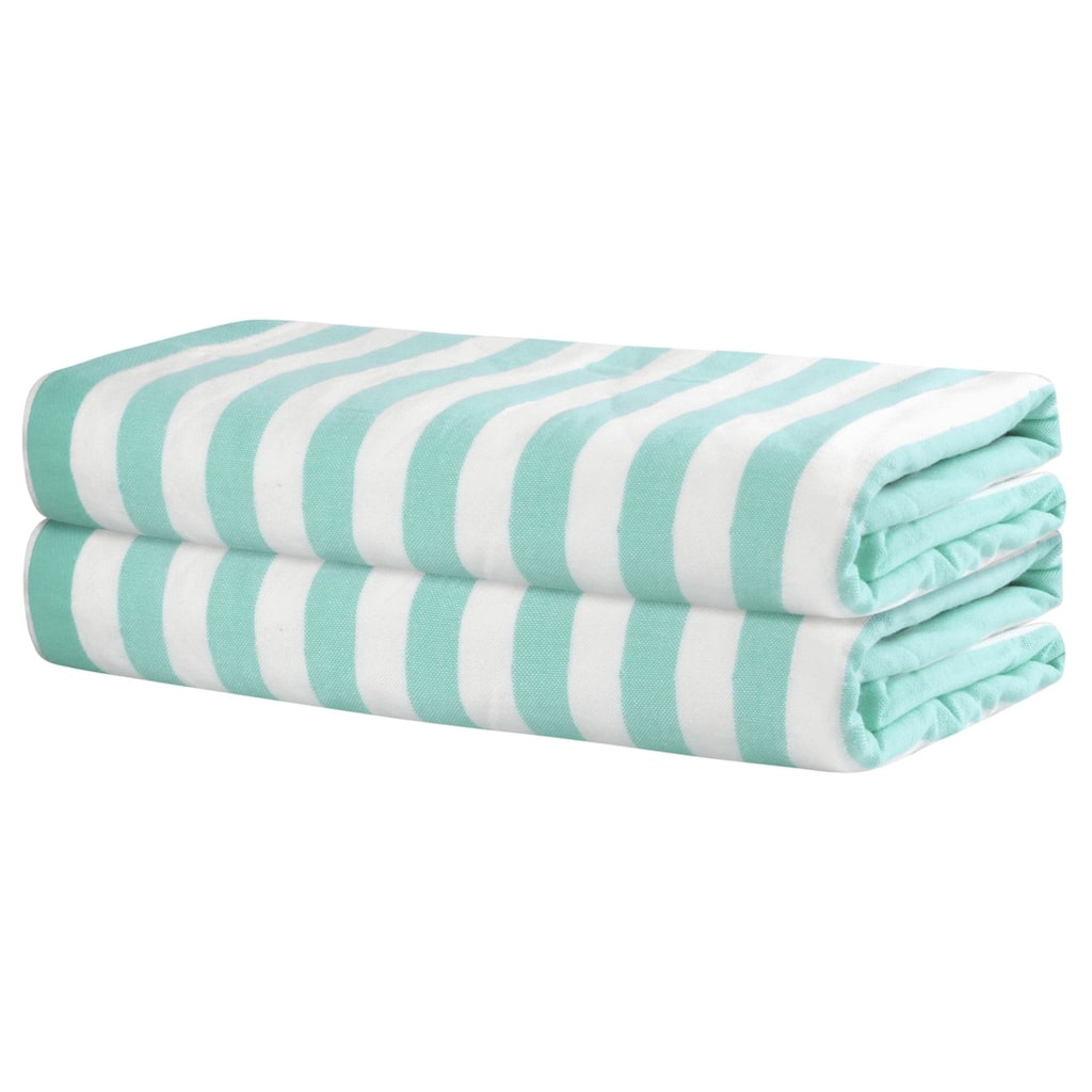Stripe 2 Pack Bath Towels Set, Cotton, Highly Absorbent and Lightweight Towels for Gym, SPA, Yoga 28" x 56"