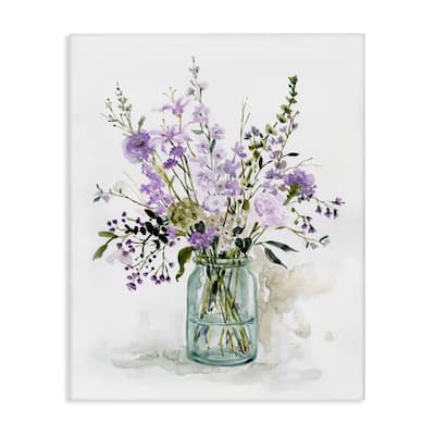 Stupell Mixed Purple Botanicals Traditional Flower Arrangement Painting Canvas Wall Art, Design by Carol Robinson