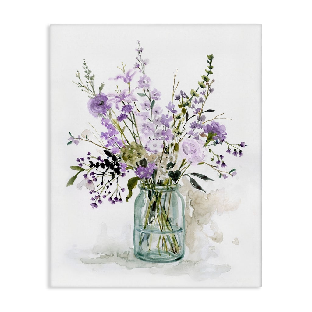 Stupell Mixed Purple Botanicals Traditional Flower Arrangement Painting Canvas Wall Art, Design by Carol Robinson