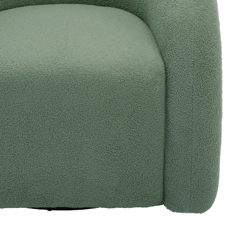 Boucle Swivel Accent Chair Round Barrel Armchair Set of 2