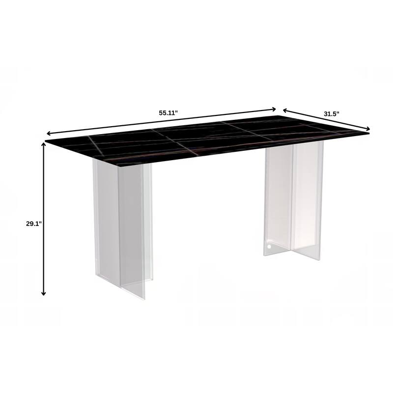 Kova Rectangular Dining Table with Sintered Stone/Glass Top