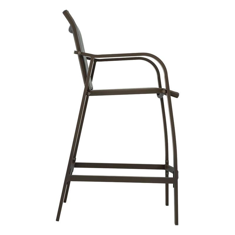 Crestlive Products Outdoor Outdoor Cast Aluminum Swivel Bar Stools with Sunbrella Cushion