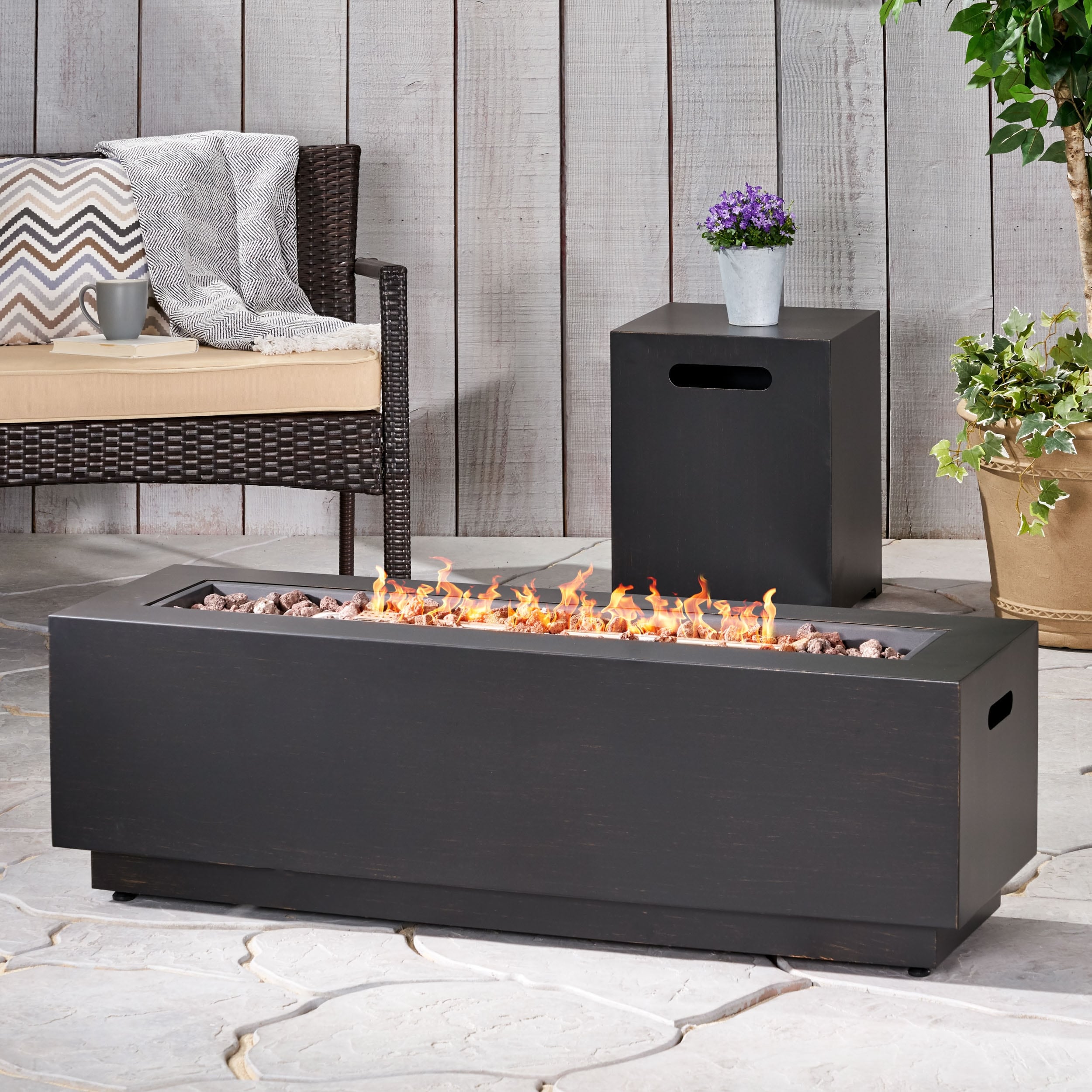 Pure Garden 26 in. Fire Pit Set, Wood Burning Pit