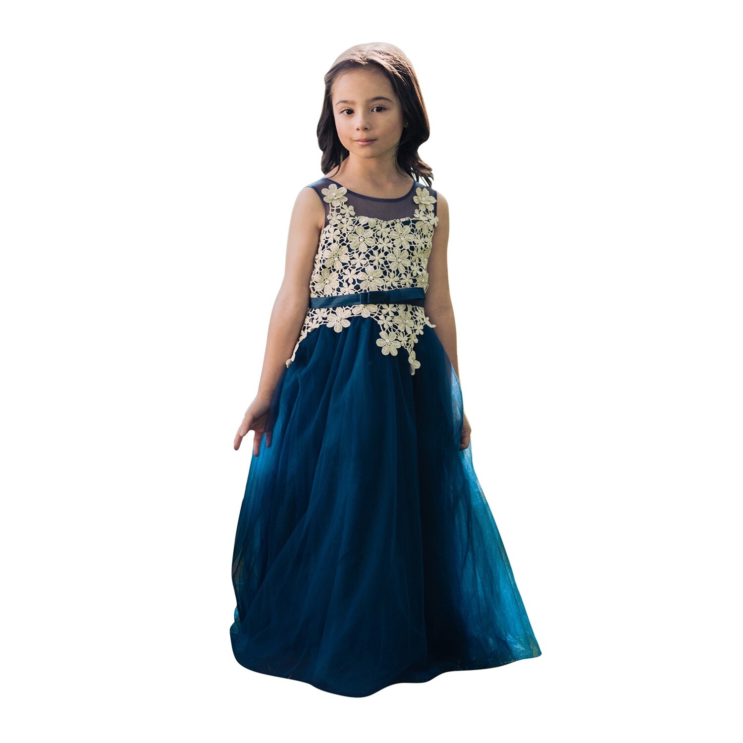 girls navy and gold dress