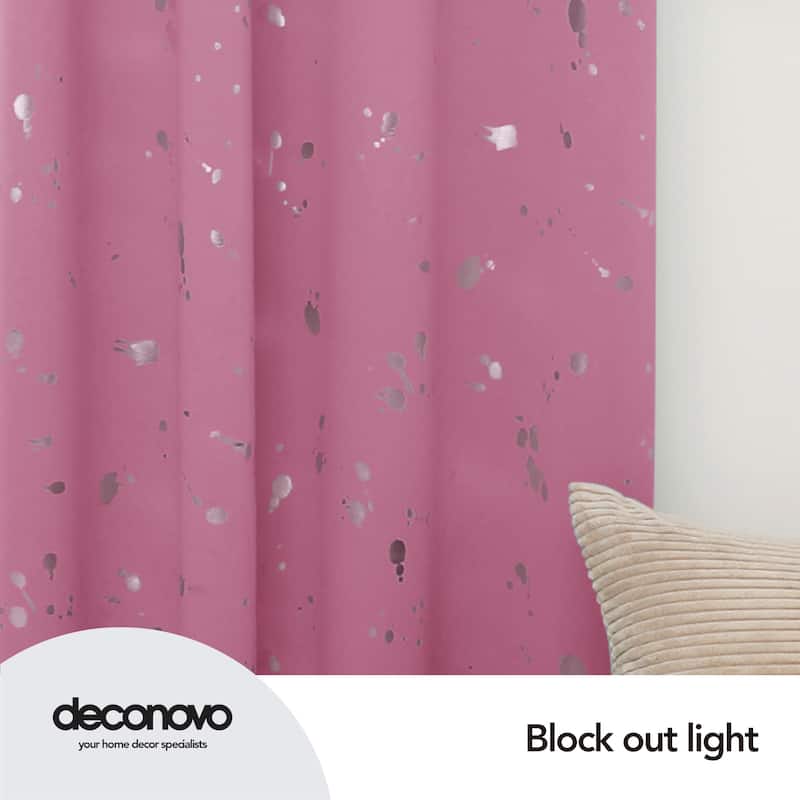 Deconovo Silver Spot 52 Width Curtain Panel Pair (2 Panel)