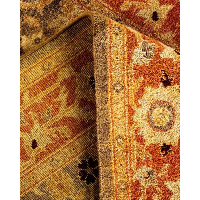 Overton Hand Knotted Wool Vintage Inspired Traditional Ottoman Green Runner Rug - 3' 1" x 22' 1"