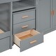 preview thumbnail 15 of 29, Roomfitters Twin Wooden Bunk Bed with Trundle, Built-in Cabinet, Wardrobe, Desk, and Storage Drawers, Space-Saving Design