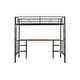 preview thumbnail 11 of 13, Twin Size Metal Loft Bed with Table, Shelves, Heavy-duty Sturdy Metal, Built-in Table, Safety Guardrail
