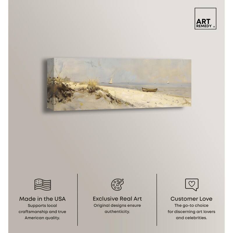 By the Sea Panoramic Canvas by Art Remedy, Gallery Wrapped