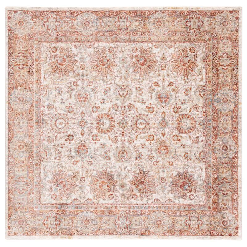 SAFAVIEH Valencia Zeinab Vintage Rug - 6'4" Square - Ivory/Rust