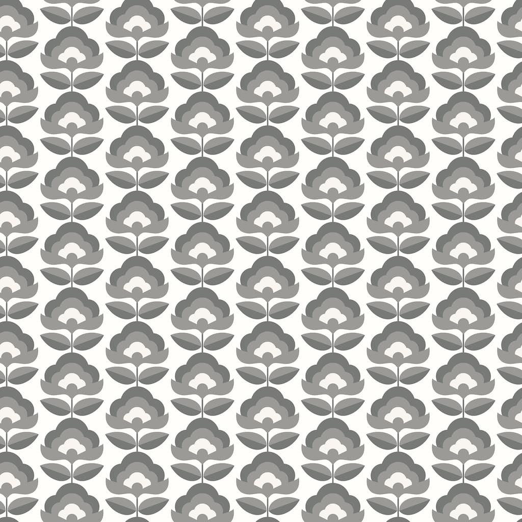 Hoopla Walls Retro Flower Chalkboard Peel and Stick Wallpaper - N/A