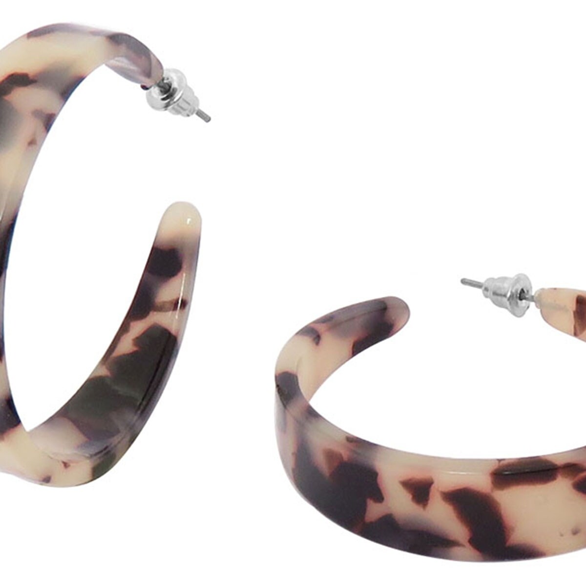 JYJ Resin Hoop Earrings for Women Acrylic Tortoise Shell Earrings Statement Oval Studed Hoops Earrings Leopard Print Earrings for Girls 