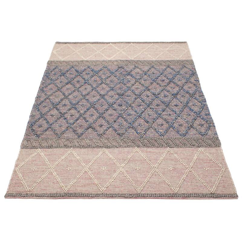 ECARPETGALLERY Braid weave Sienna Pink Wool Rug - 6'2 x 8'11