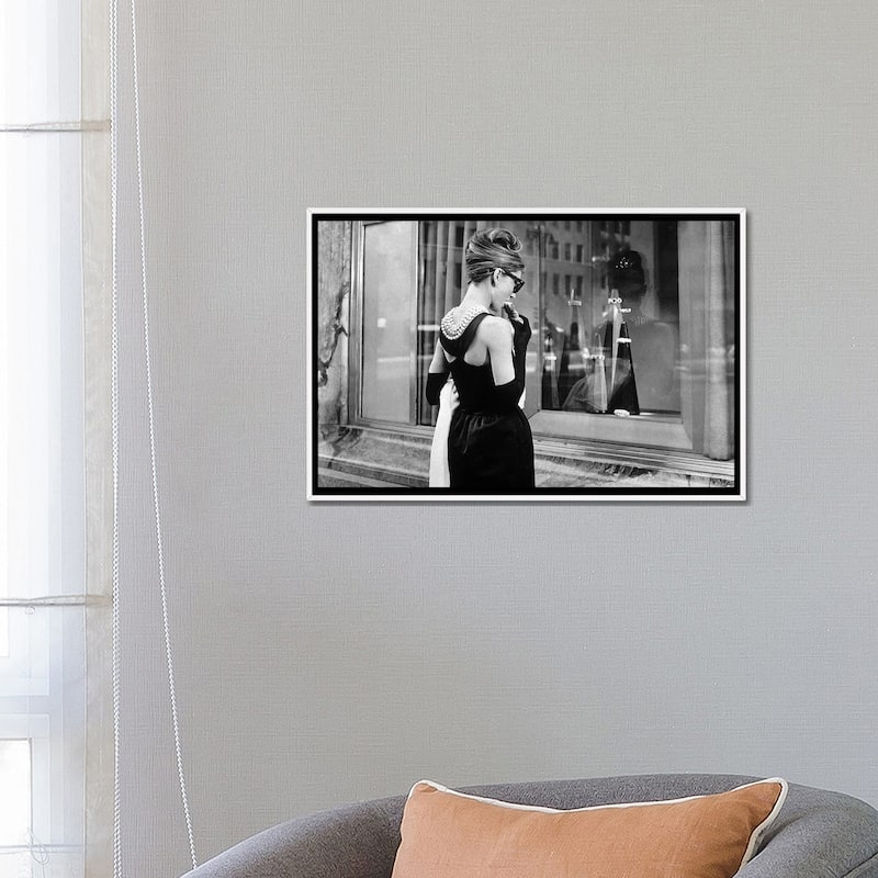 iCanvas "Breakfast at Tiffany's with Audrey Hepburn 1961" by Rue Des Archives Framed Canvas Print