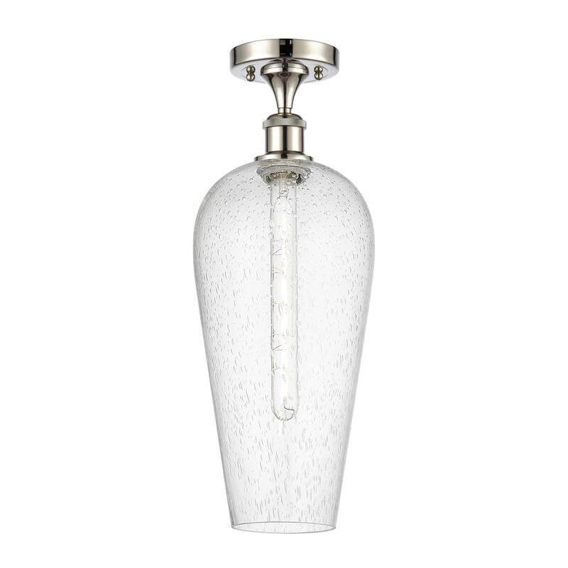 Innovations Lighting Endless Possibilities Ballston - Chelsea - 1 Light 8" Semi-Flush Mount - Polished Nickel/Seedy