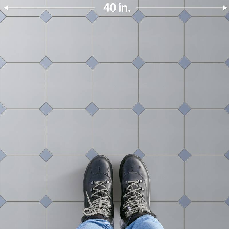 Merola Tile Vaudeville Octagon Humo 7-7/8" x 7-7/8" Porcelain Floor and Wall Tile