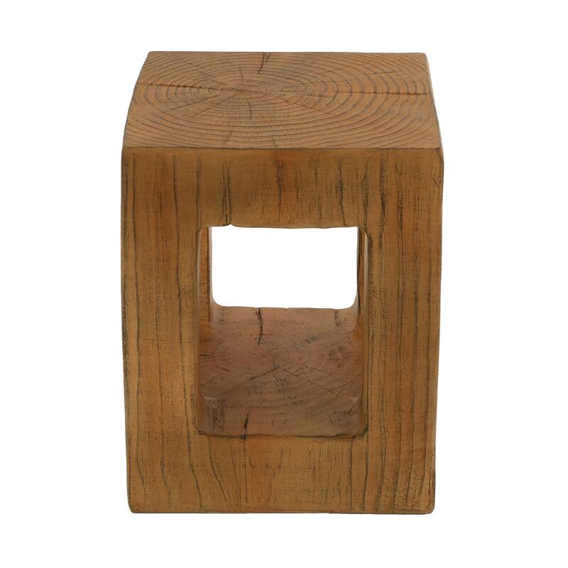 Christopher Knight Home Thespis Patio MGO and Fiberglass Wood Look Side Table - Light Brown