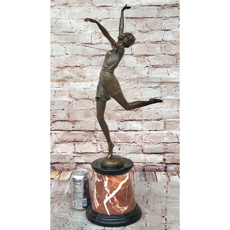 Handmade Bronze Dancer Statue High Kicker By Bruno Zach Figurine Figure Art Deco