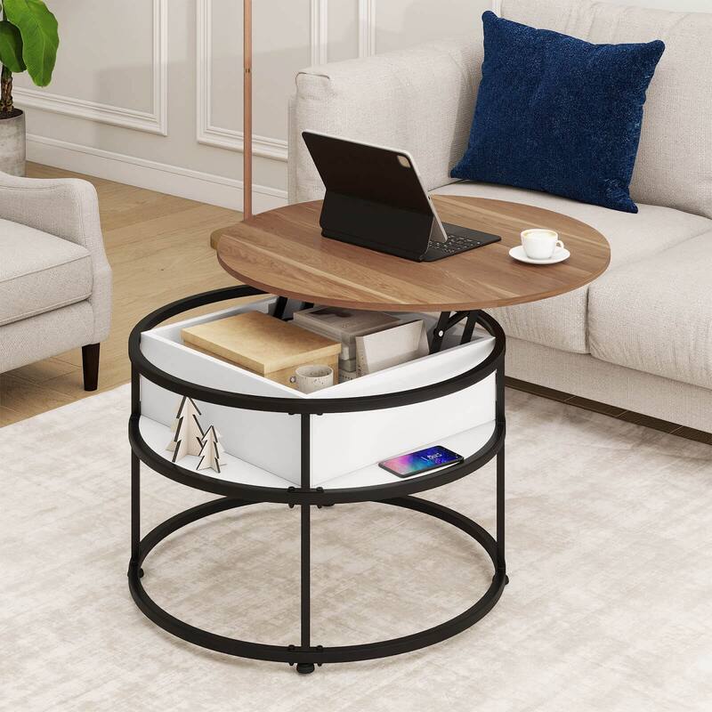 Costway 31.5” Lift Top Coffee Table with Hidden Compartment & Side - See Details