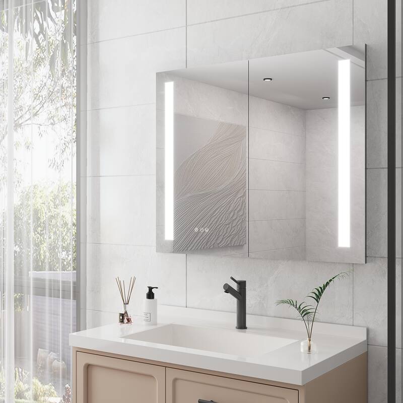36 X 30 Inch Medicine Cabinet With Led Vanity Mirror