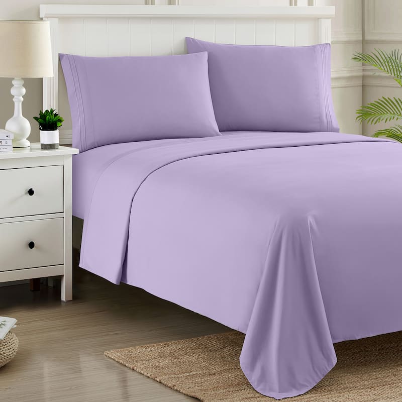 Sweet Home Collection 4 Piece Sheet Set, Ultra Soft 1800 Series, Double Brushed Microfiber.