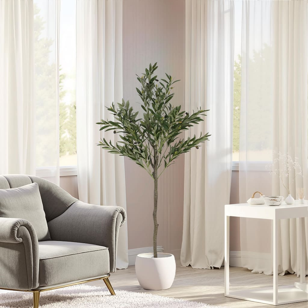 66" Artificial Olive Tree with Decorative Pot