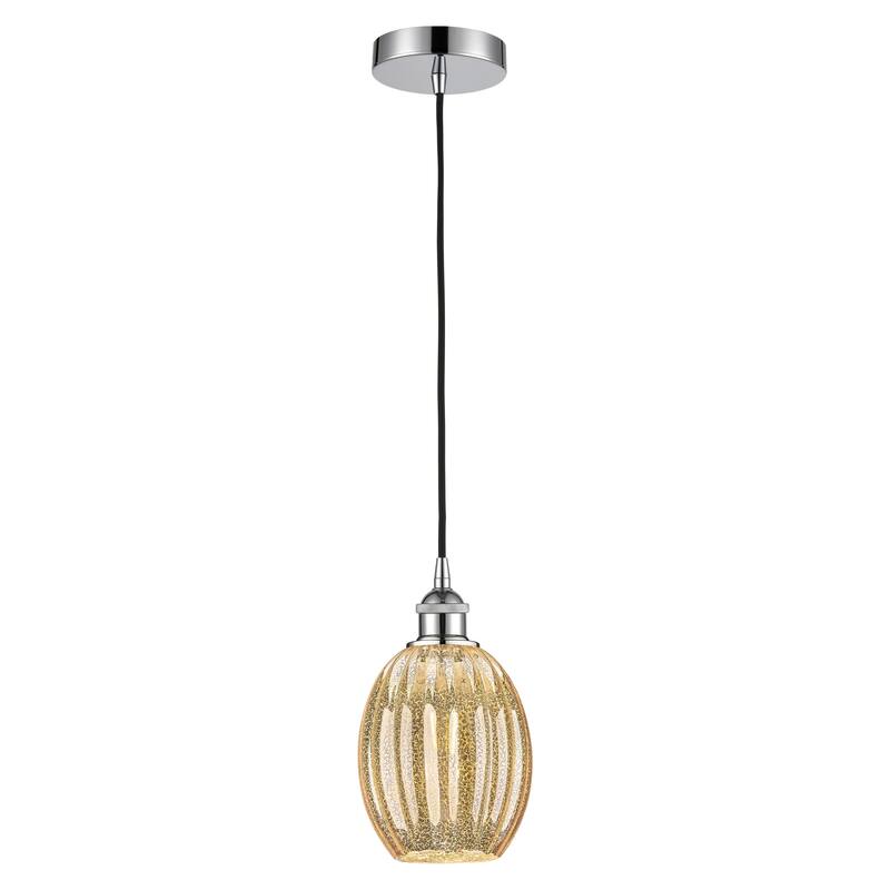Innovations Lighting Endless Possibilities Edison - Preston - 1 Light 6" Bulb Shade Cord Hung Mini Pendant - Mercury/Polished Chrome