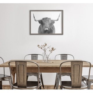 Kate and Laurel Blake Cow Portrait Framed Printed Art by Amy Peterson