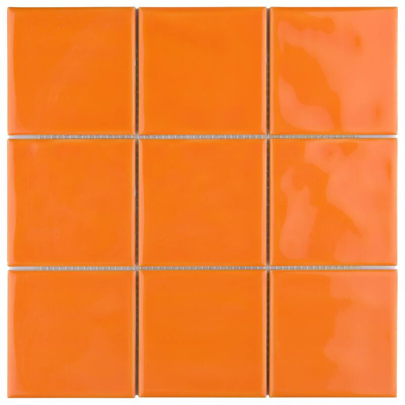 Merola Tile Twist Square Orange Sunset 11-3/4" x 11-3/4" Ceramic Wall Tile
