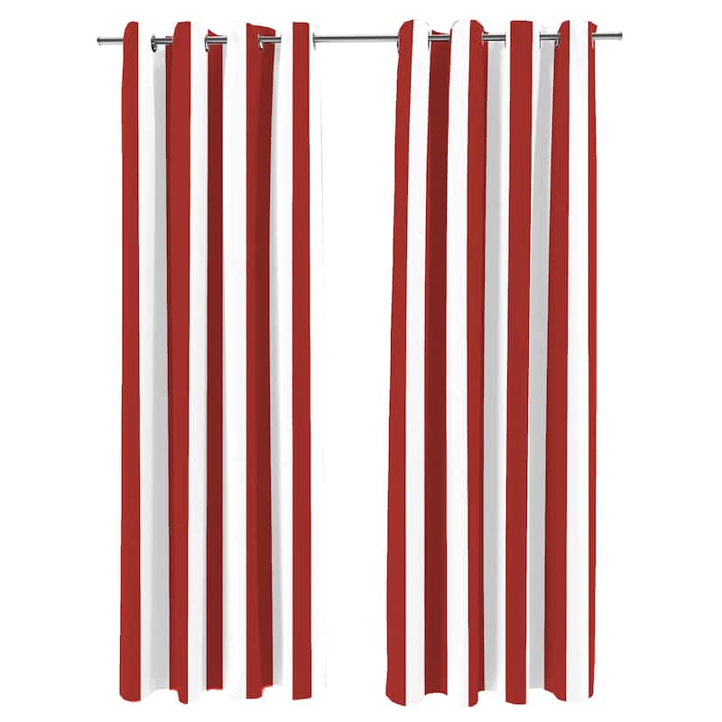 54" x 84" Grommet Semi-Sheer Outdoor Curtain Panel - Rust Stripe