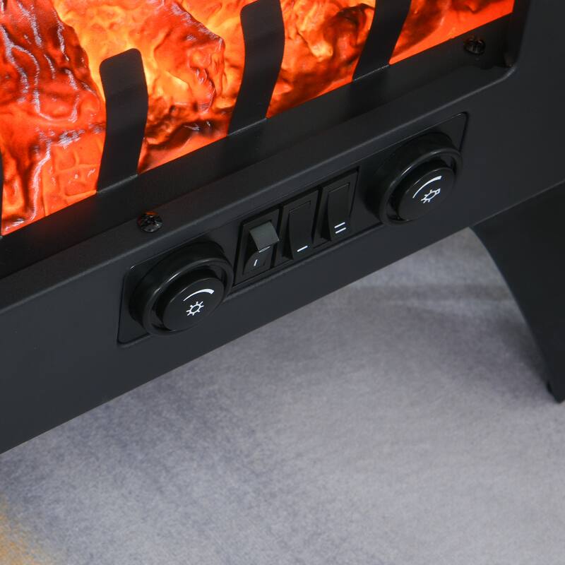 HOMCOM 750W/1500W Modern Electric Fireplace Heater with Realistic LED Faux Flame Effect