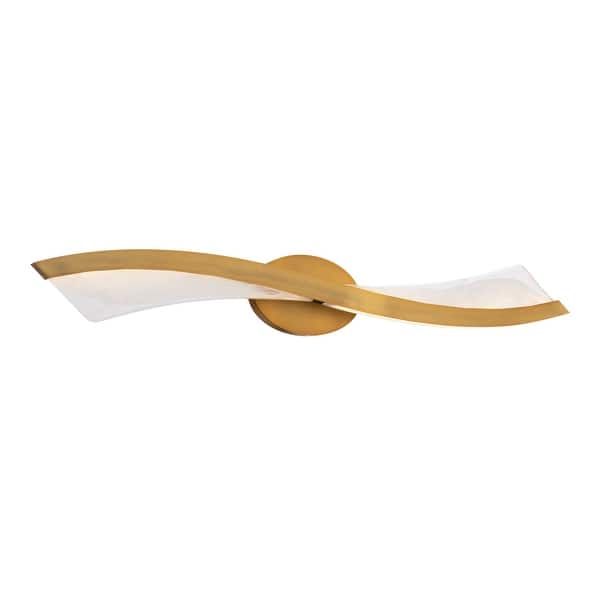 slide 2 of 5, Modern Forms WS-46434 Ascot 34" Wide 3000K LED Vanity Light Aged Brass