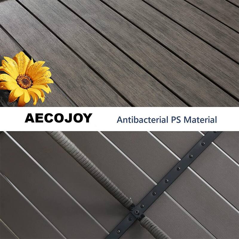AECOJOY Outdoor Rectangle Wicker Dining Table