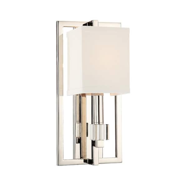 slide 2 of 2, Crystorama Lighting Group Dixon Single Light 15" Tall Wall Sconce Polished Nickel