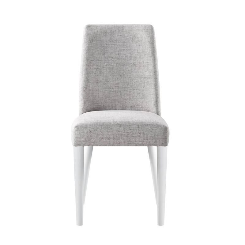 Taylor Chair With White Leg And Gray Fabric - Grey