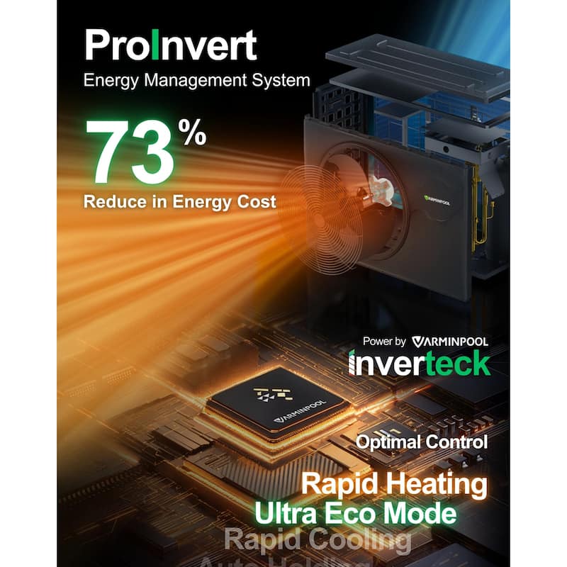 65000 BTU Electric Pool Heat Pump for 20000 Gallon Above Ground and Inground Pools