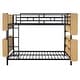 preview thumbnail 7 of 53, Metal Bunk Bed with Bedside Storage Bookcase, Twin Over Twin/Full Over Full Convertible Bunk Bedframe with Ladder and Guardrail