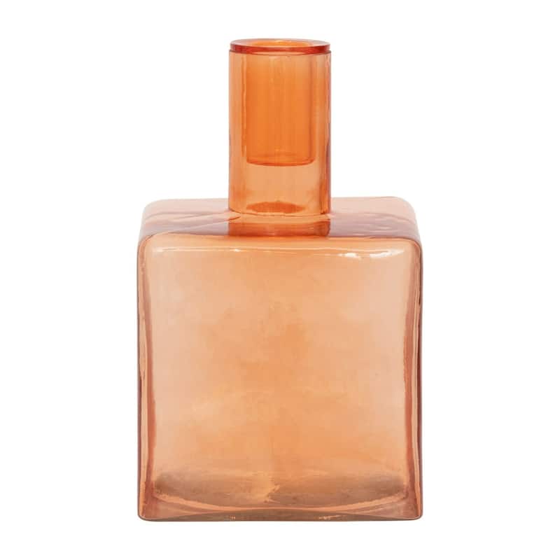 Recycled Glass Cubic Taper Candle Holder - 6.25"