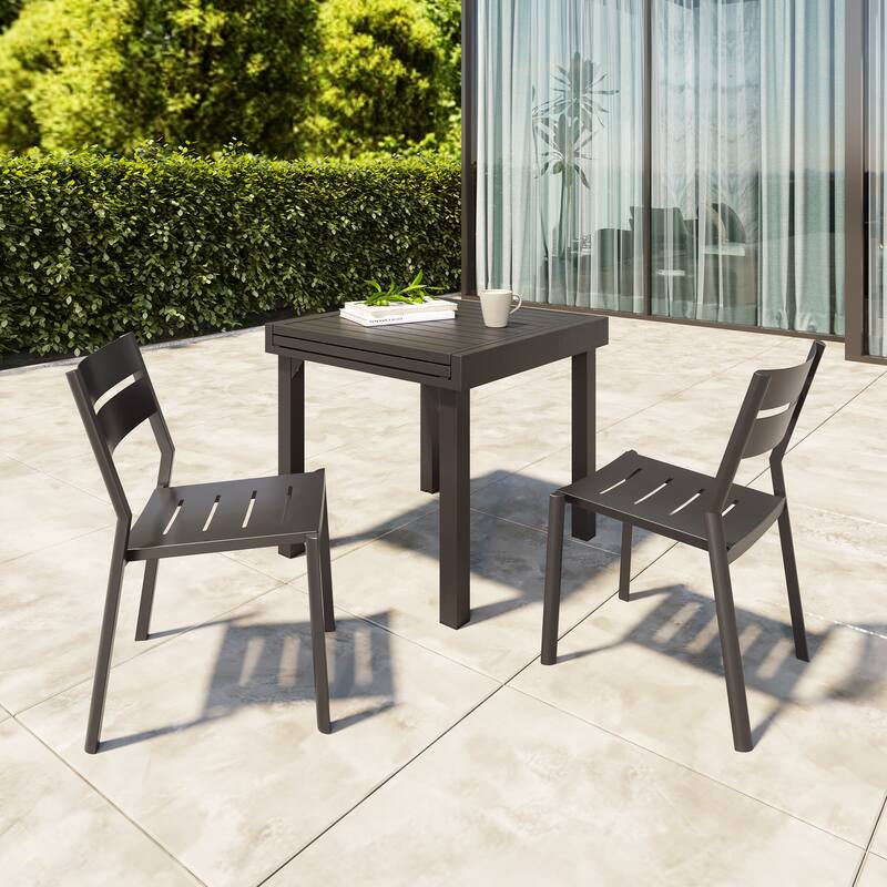 VredHom 2/4 PCS Outdoor Modern Aluminum Stackable Dining Chairs