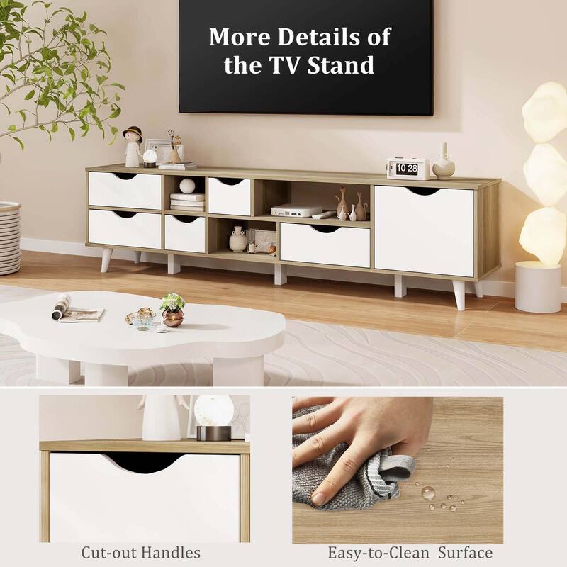 Costway TV Stand for TVs up to 65" with Storage 5 Drawers & 3 Open - See Details