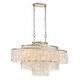 preview thumbnail 1 of 3, Brielle 6 Light Antique Silver Linear Chandelier - 30'' W x 22.5'' H x 14'' D 30'' W x 22.5'' H x 14'' D
